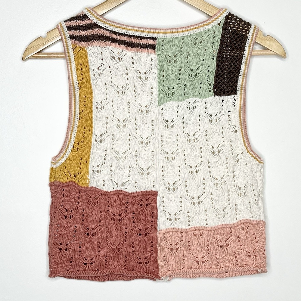 American Eagle Patchwork Pointelle Knit Top Women… - image 5